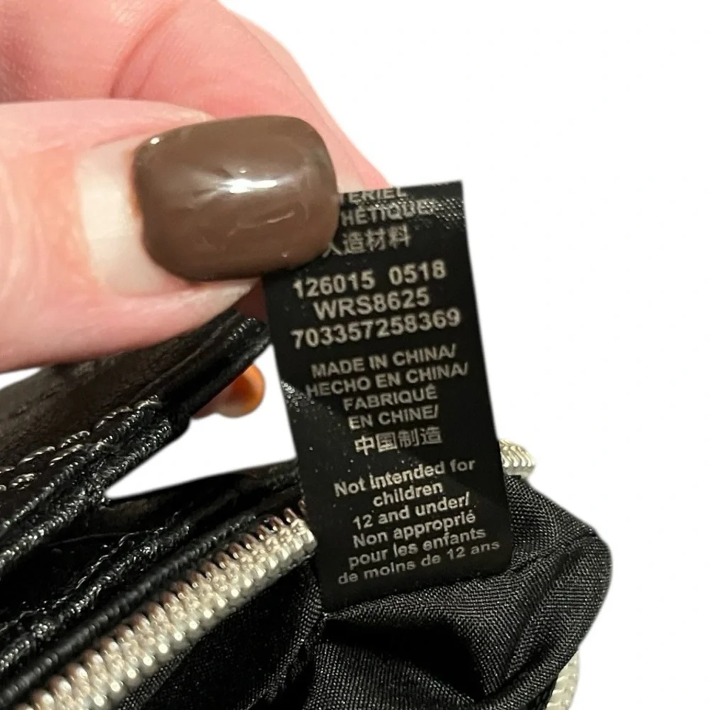 Relic by Fossil Black Faux Leather Chevron Wristlet Wallet